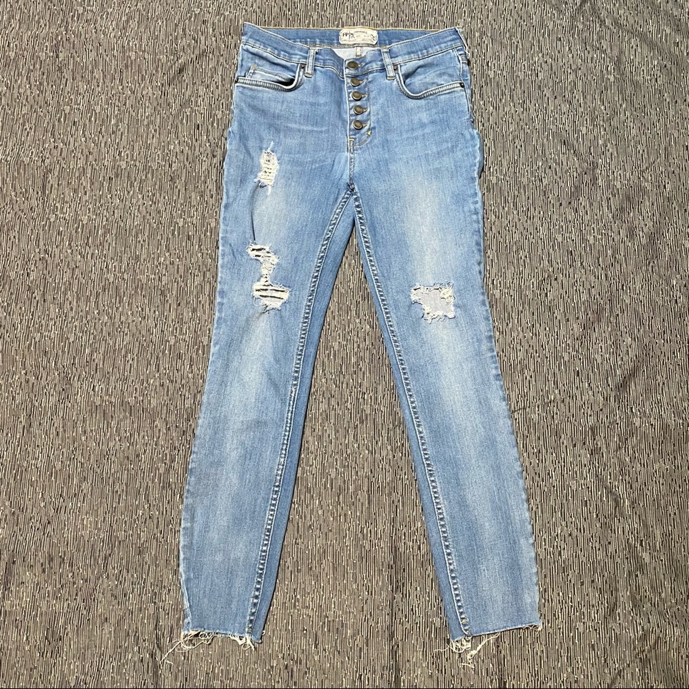 Free People Skinny Jeans with Button Fly